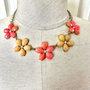 Orange/yellow  flower statement necklace